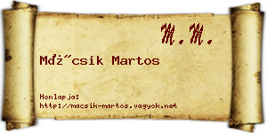 Mácsik Martos névjegykártya