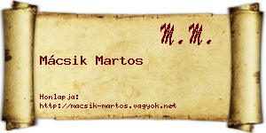 Mácsik Martos névjegykártya