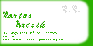 martos macsik business card